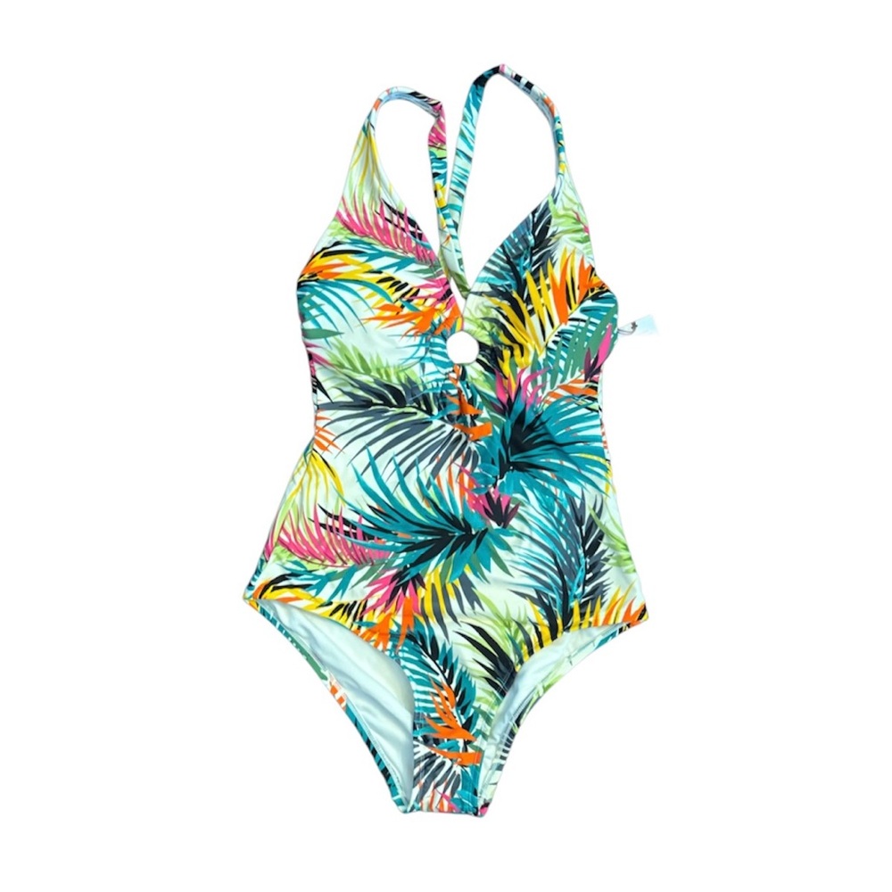 Shade & Shore Tropical Print One-Piece Swimsuit
